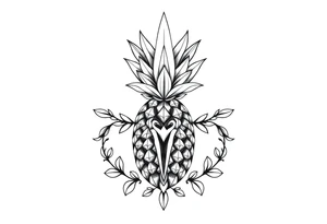Majestic crown pineapple vagina and anus tattoo idea