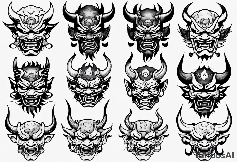 Oni mask tattoo idea