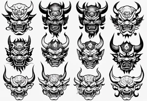 Oni mask tattoo idea