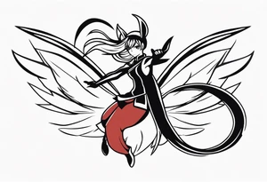 A fairy with a tail that is the fairy in the Fairy Tail anime guild logo in the same position tattoo idea