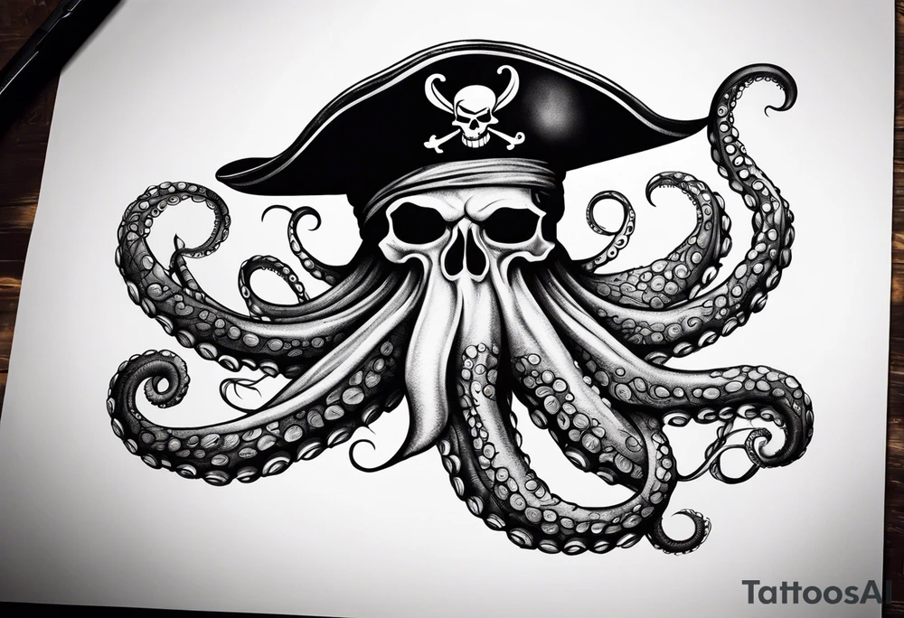 Pirate hat octopus tattoo idea