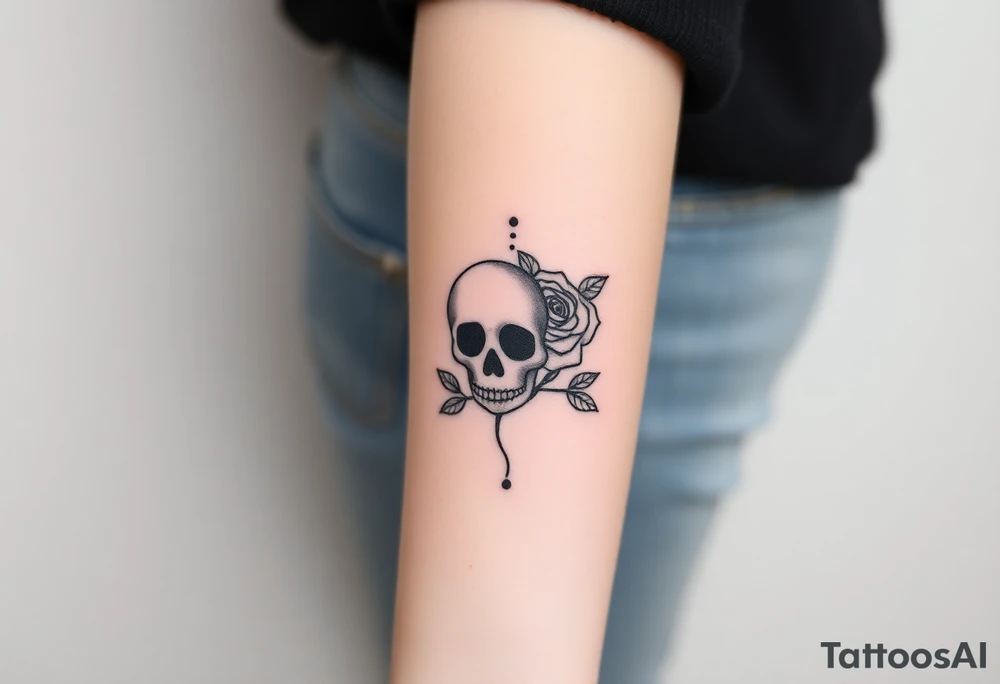 Love Each Day tattoo with a skull and rose tattoo idea