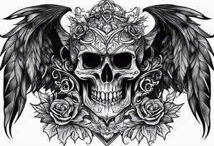 A dark fantasy spooky themed tattoo idea