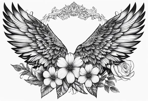 wing, flower, tattoo idea