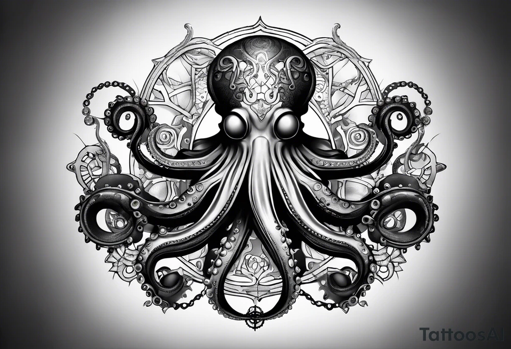 Octopus. Steampunk.  Biomech. Sinster tattoo idea