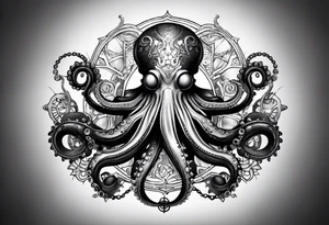 Octopus. Steampunk.  Biomech. Sinster tattoo idea