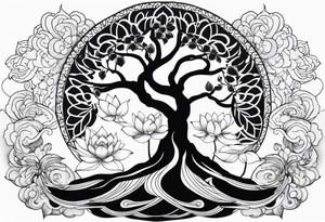 Tree of life, lotus, buddha tattoo idea