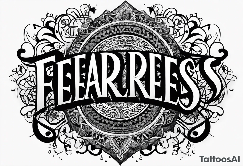 the word fearless in arabic tattoo idea