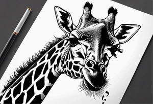 giraffe smoking a cigarette tattoo idea