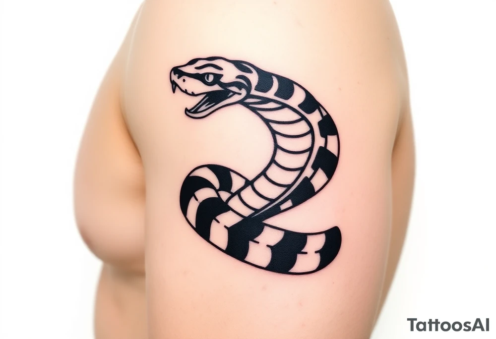 black king snake with white stripes tattoo idea