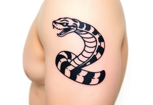 black king snake with white stripes tattoo idea