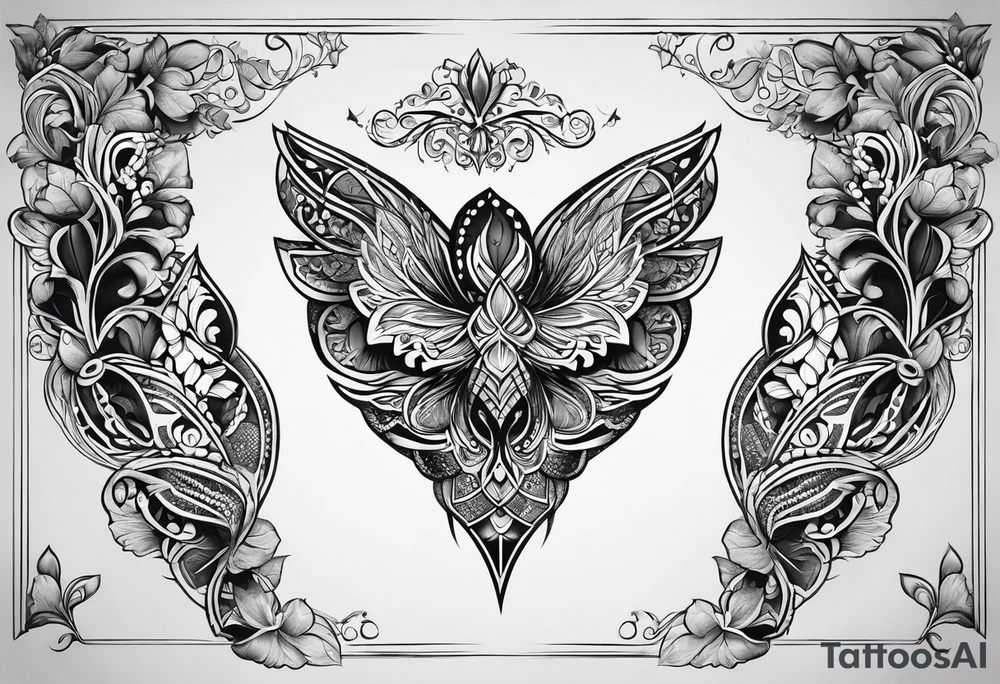 simple shape, dimond shape, split in two distinct parts that are symmetrical, resembling lungs or breathing tattoo idea