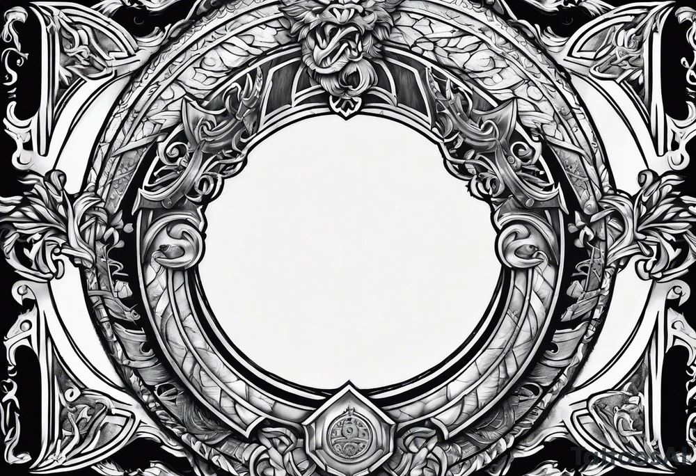 Valhalla steps sword shield axe tattoo idea