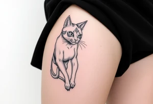 Ahego cat Anime Girl Full Nude Tattoo tattoo idea