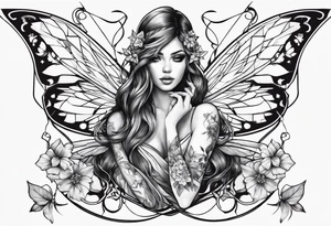 Fairy holding scissors tattoo idea