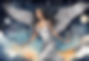 a beautiful 45 year old Dakota woman flying in the night sky with black wings and bare feet tattoo idea