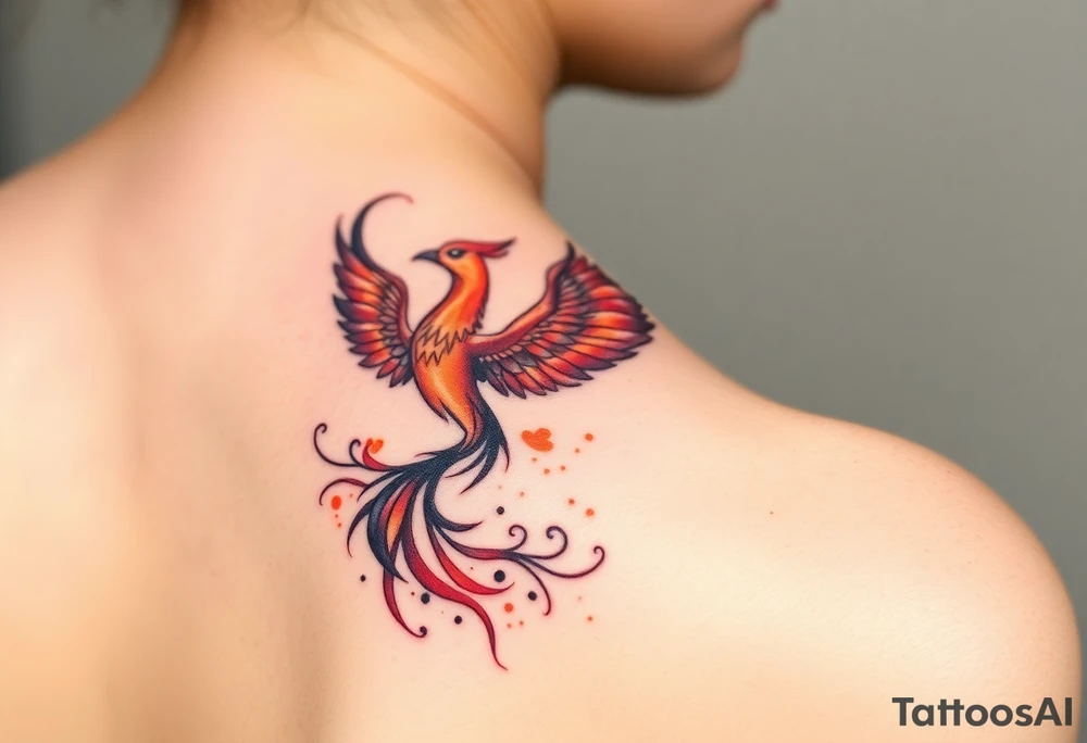 Phoenix rising from the ashes tattoo idea