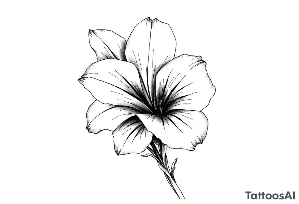 Large gladiolus flower tattoo idea