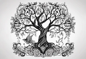 Baum mit langen Wurzeln tattoo idea