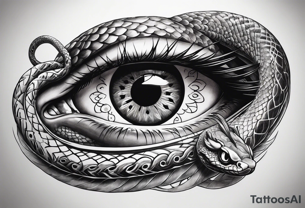 human eye wrapped around snake and pupil is a clock tattoo idea human eye wrapped around snake and pupil is a clock tattoo idea