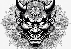 hannya mask realism tattoo idea