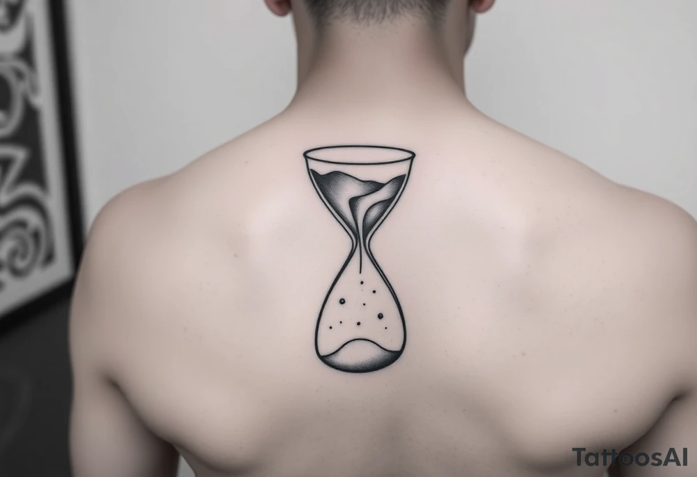 Simple but nice hourglass with trippy art details tattoo idea