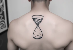 Simple but nice hourglass with trippy art details tattoo idea