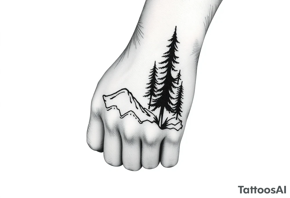Simple large nature themed, covering the hand, going up the fingers and down the wrist. tattoo idea