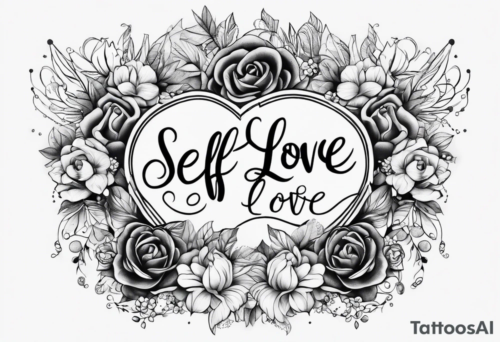quote about self love in cursive tattoo idea