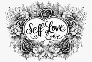 quote about self love in cursive tattoo idea