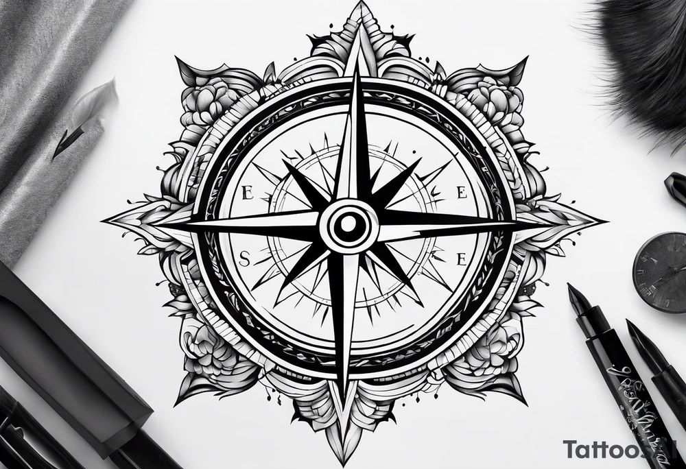 compass tattoo idea