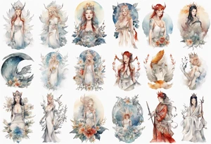 Nordic queen dressed in white tattoo idea