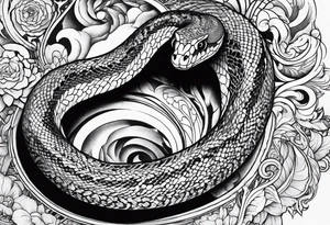 snake biting vein tattoo idea