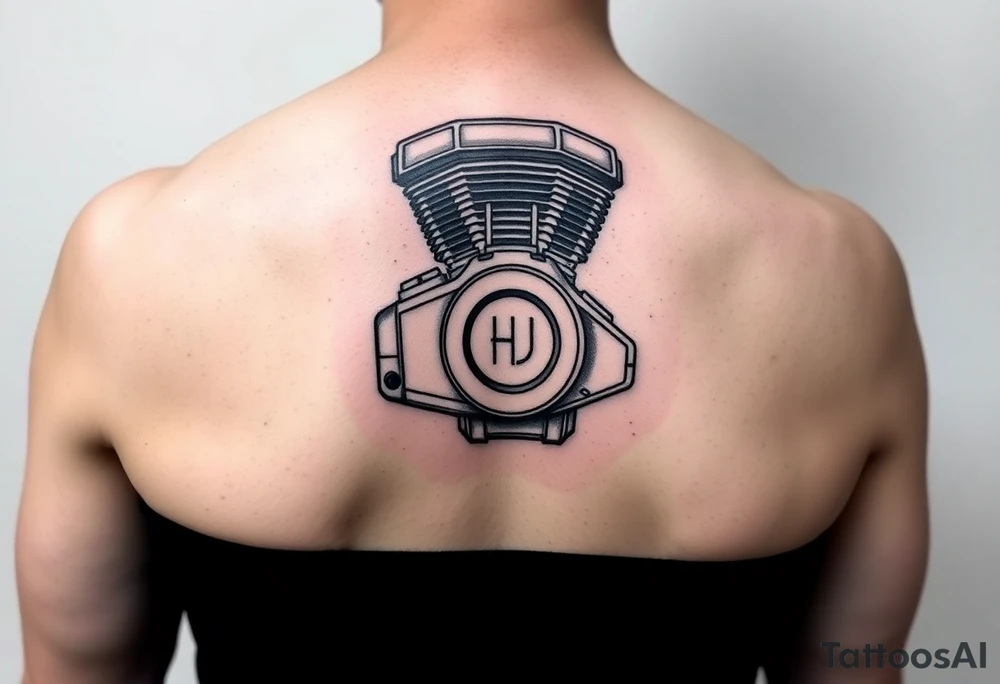 motorcycle engine tattoo idea