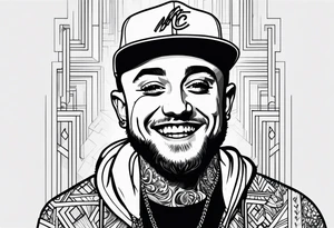 Mac miller smiling tattoo idea