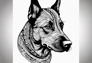 Koolie cross kelpie portrait tattoo idea