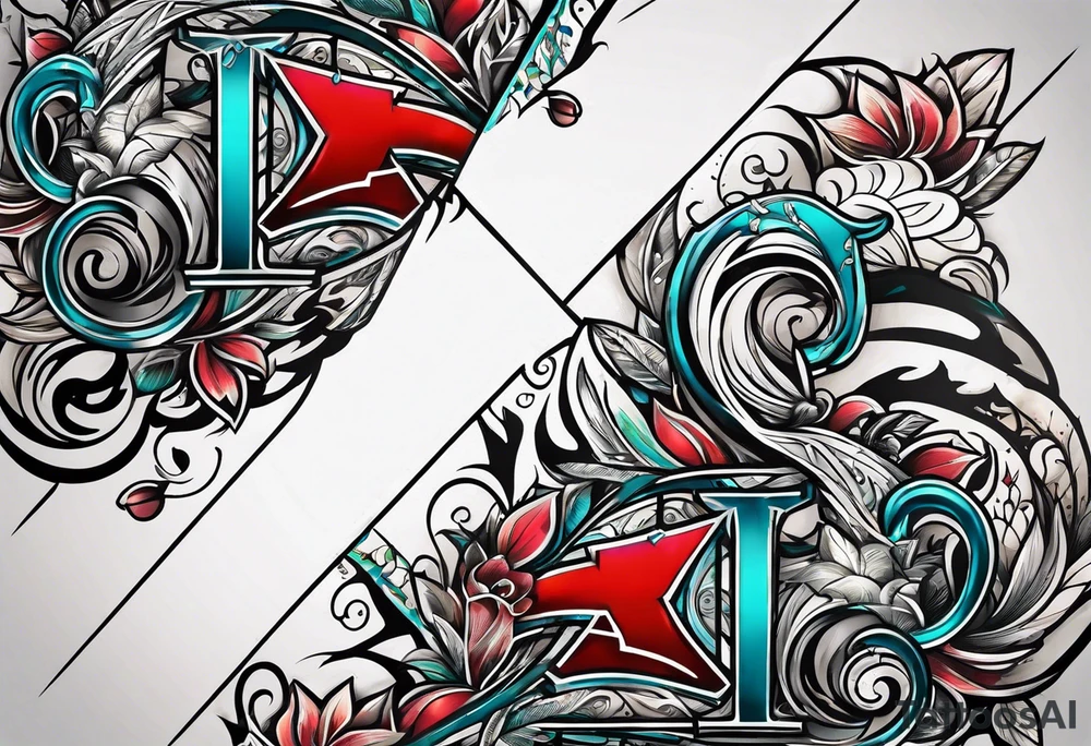 the letters A and R tattoo idea