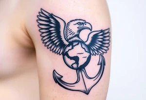 Combat marine veteran eagle globe and anchor tattoo idea