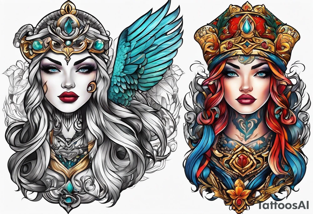 2 faced personality tattoo idea