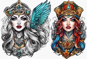 2 faced personality tattoo idea