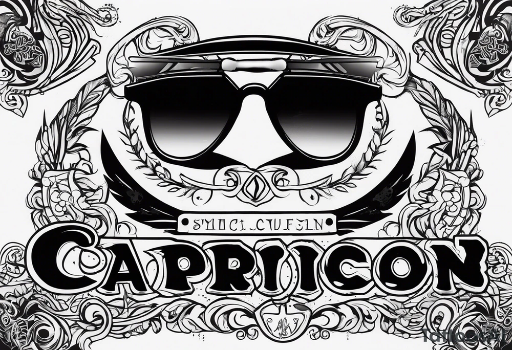 capricorn sunglasses Officer tattoo idea
