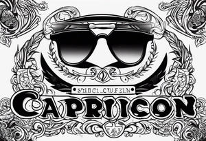 capricorn sunglasses Officer tattoo idea