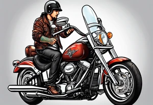 Motorcycle Rider with a puppy dog look tattoo idea
