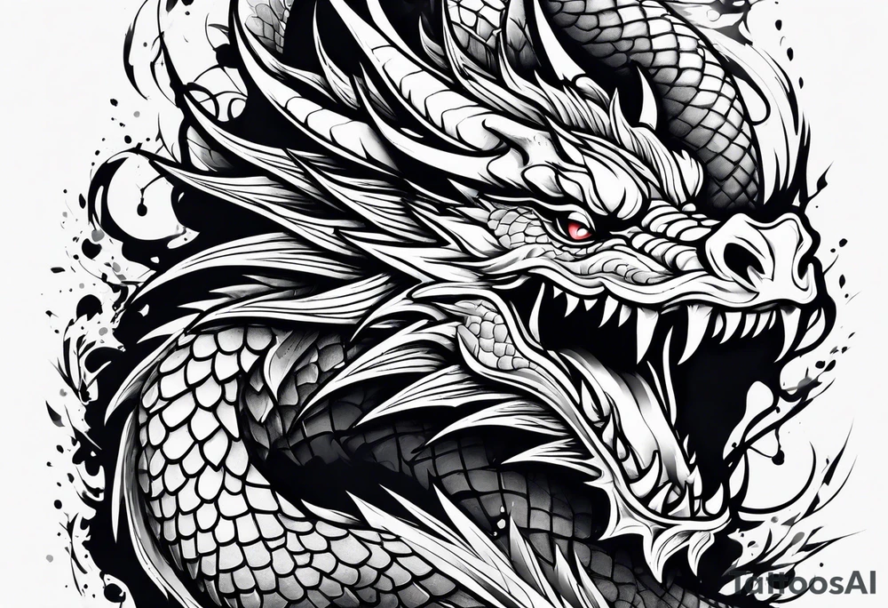 roaring dragon tattoo idea