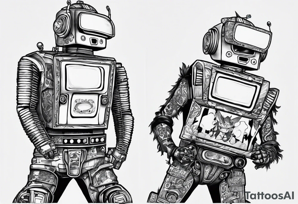 Flight Of The Conchords band dressed in robot costumes tattoo idea