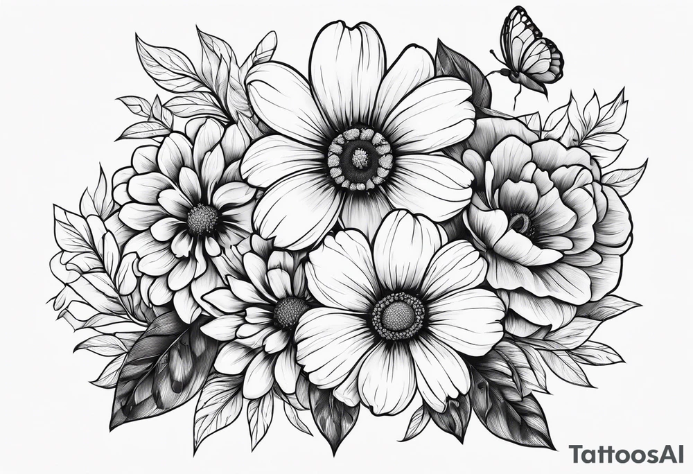 Flowers surrounded by honeycomb tattoo idea