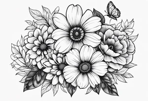Flowers surrounded by honeycomb tattoo idea
