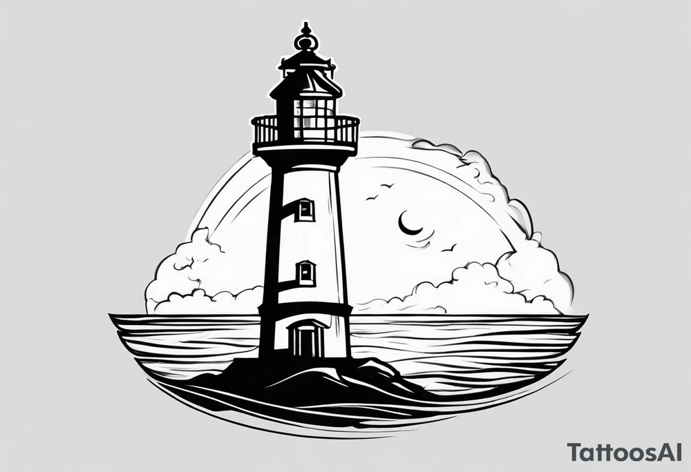 Farol no oceano tattoo idea