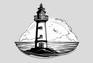 Farol no oceano tattoo idea