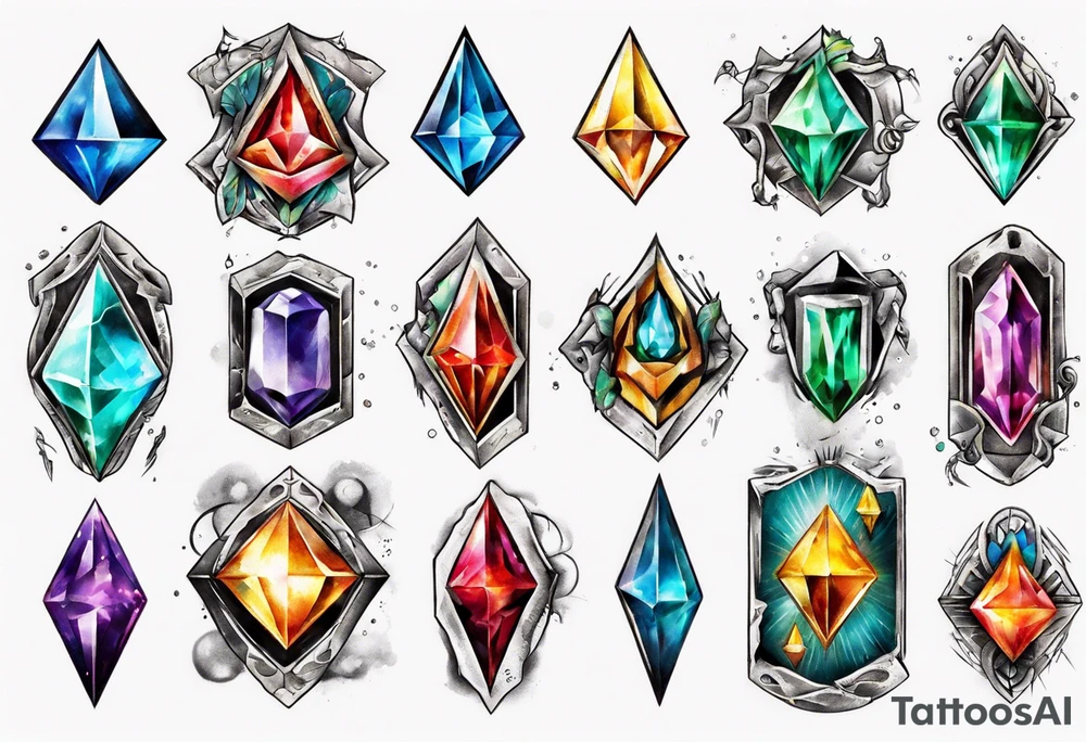 the seven chaos emeralds tattoo idea